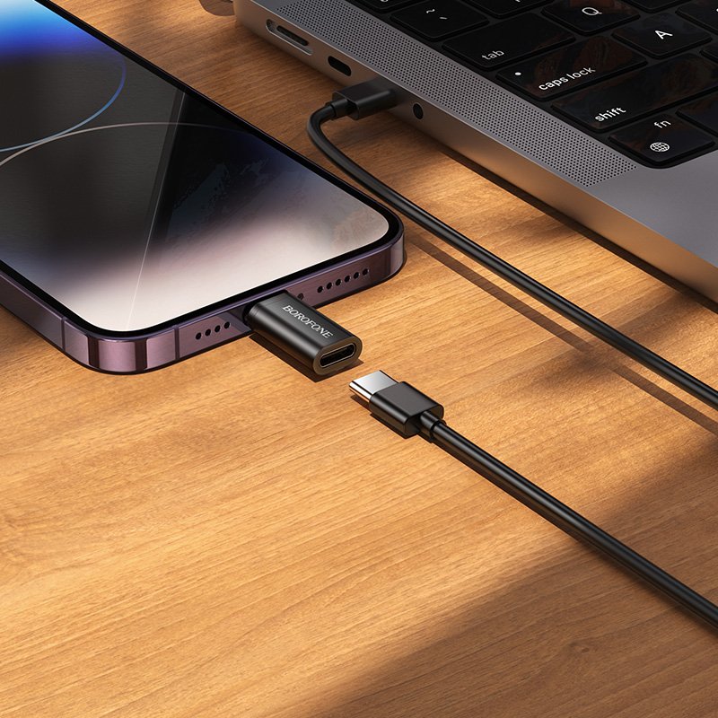 Borofone BV26A Lightning Male to USB Type C Female USB 2.0 Adapter Converter Borofone BV26A Lightning Male to USB Type C Female USB 2.0 Adapter Converter